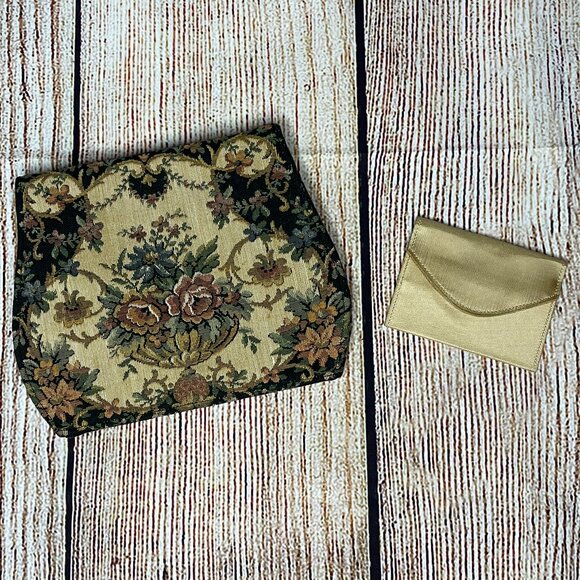 Vintage 40s/50s Walborg Floral Tapestry Clutch - Picture 1 of 4